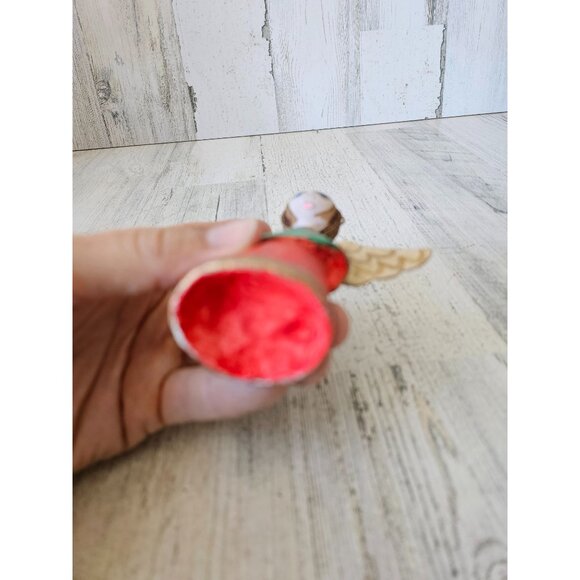 . Vintage paper mache Angel Cherub Nativity shabby chic village Xmas decor - Picture 6 of 7